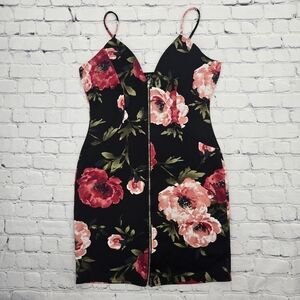 Sexy Floral Black and Pink Women's Haute Monde Dress SIZE:XL